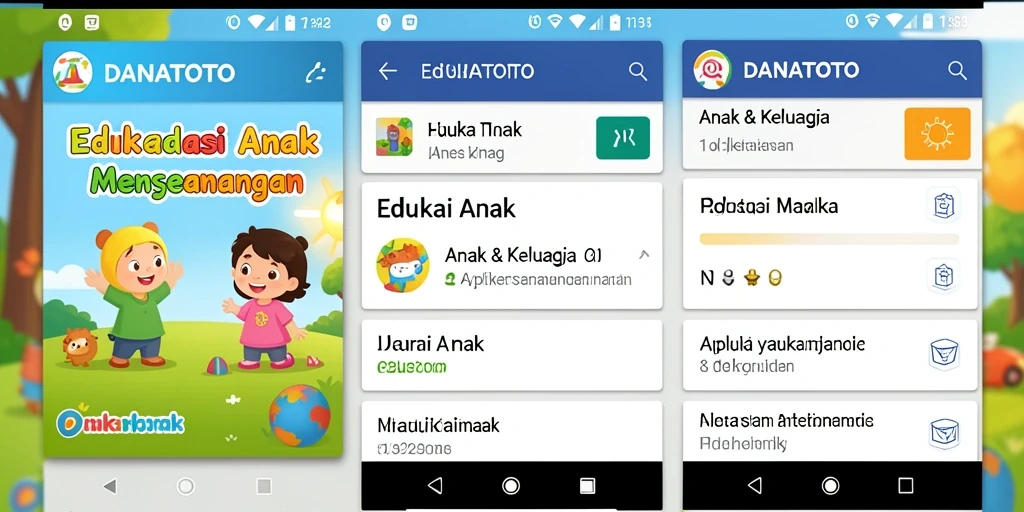 Tampilan antarmuka aplikasi DANATOTO untuk edukasi anak.
